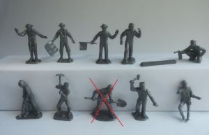 Toy soldiers Road workers - 10psc