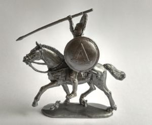 Mounted Greek with a spear