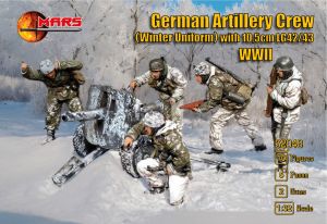 32048 WWII German artillery crew with 10.5cm gun(winter uniform)