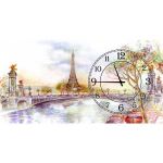 Настенные часы на холсте "Опять хочу в Париж"