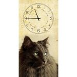 Настенные часы на холсте "Кошка"