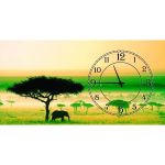 Настенные часы на холсте "Зелень в Африке"